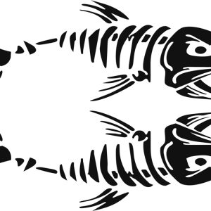 Autocolant auto - pirania schelet